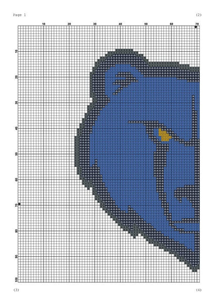 Memphis Grizzlies cross stitch pattern