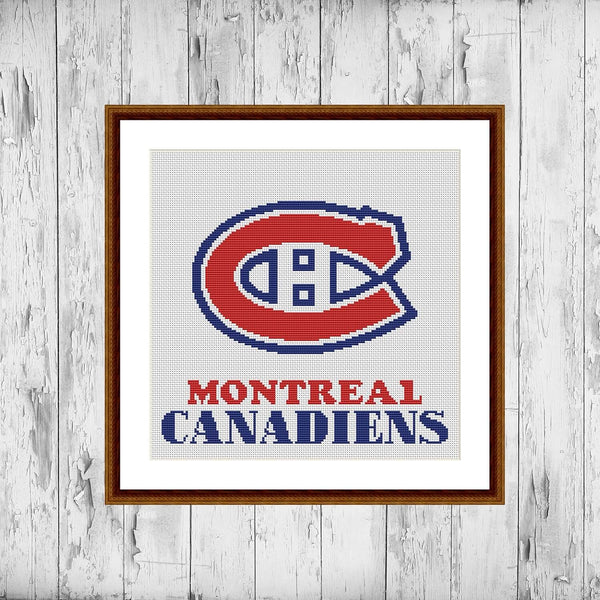 Montreal Canadiens counted cross stitch pattern