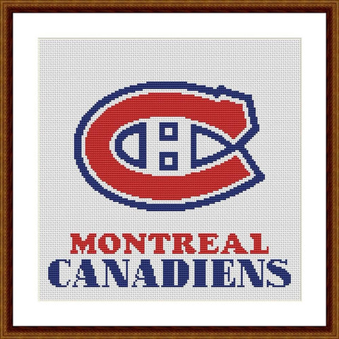 Montreal Canadiens counted cross stitch pattern