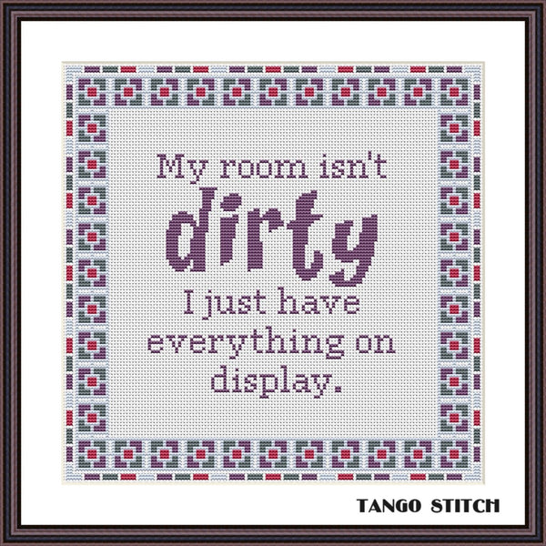 My room Home Sweet Home funny cross stitch pattern - Tango Stitch
