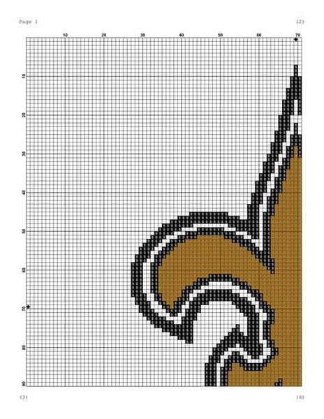 New Orleans Saints cross stitch pattern