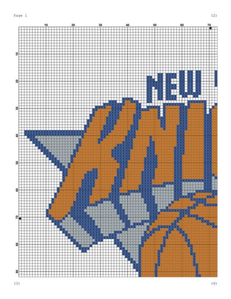 New York Knicks cross stitch pattern