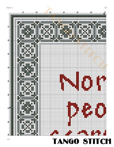Normal people scare me funny sarcastic cross stitch pattern - Tango Stitch
