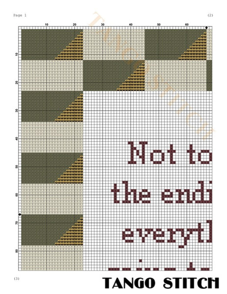 Everything is going to be OK cross stitch pattern - Tango Stitch