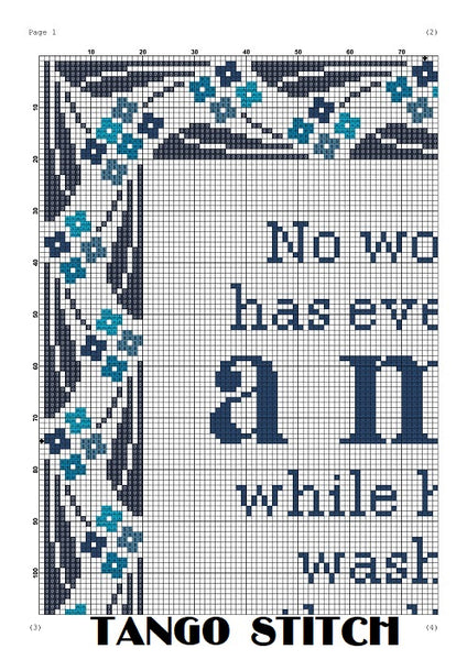 No woman funny romantic cross stitch embroidery pattern - Tango Stitch