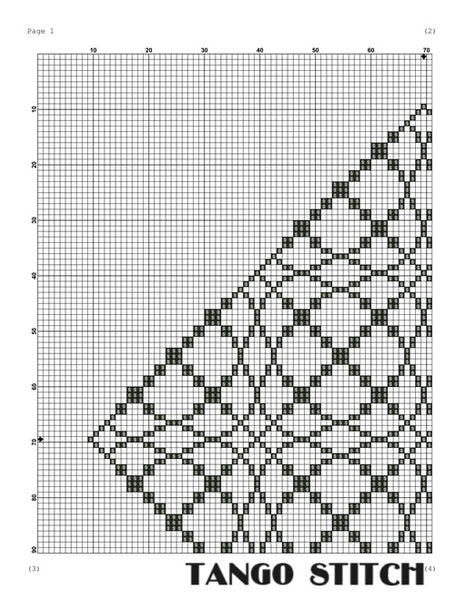 Intricate black cross stitch ornament pattern - Tango Stitch