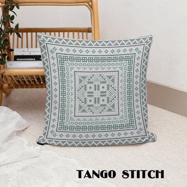 Gray ornament sampler cross stitch pattern - Tango Stitch