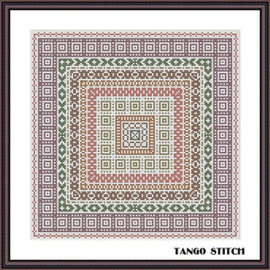 Cross stitch borders sampler hand embroidery pattern - Tango Stitch