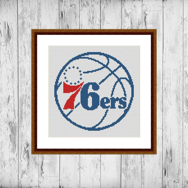 Philadelphia 76ers cross stitch pattern
