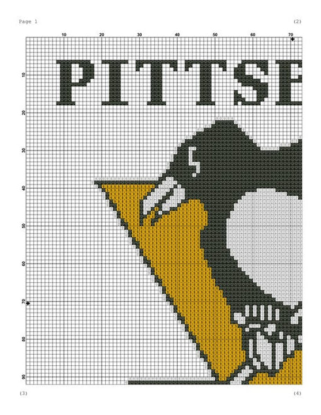 Pittsburgh Penguins easy cross stitch pattern