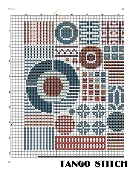 Vintage room Home Sweet Home cross stitch pattern - Tango Stitch