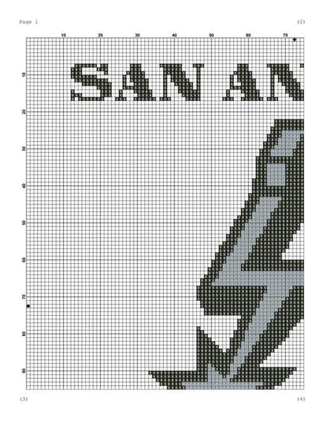 San Antonio Spurs easy cross stitch embroidery pattern