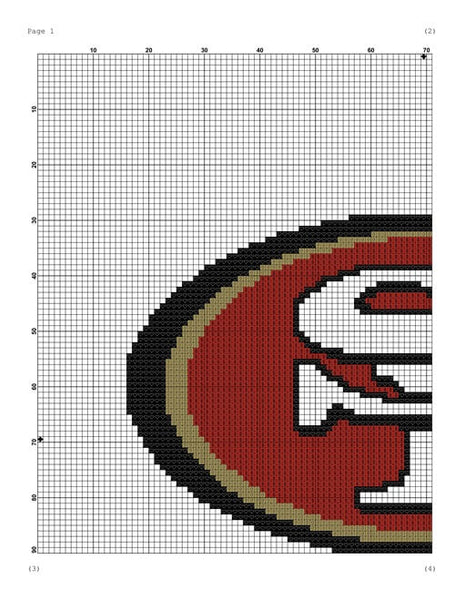 San Francisco 49ers cross stitch pattern