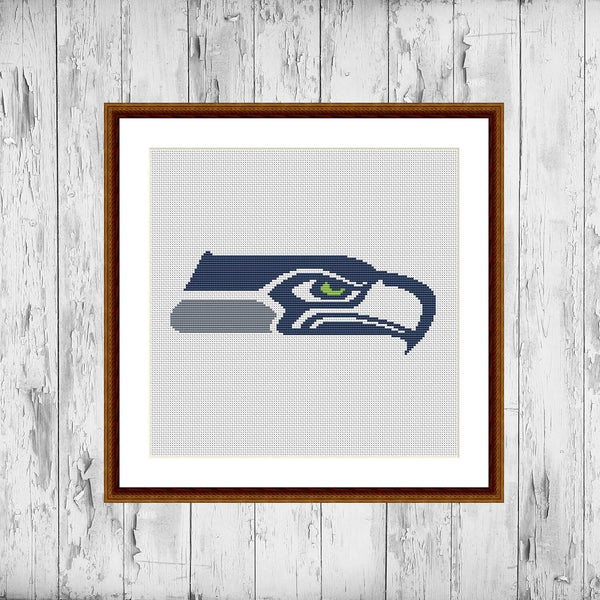 Seattle Seahawks cross stitch hand embroidery pattern