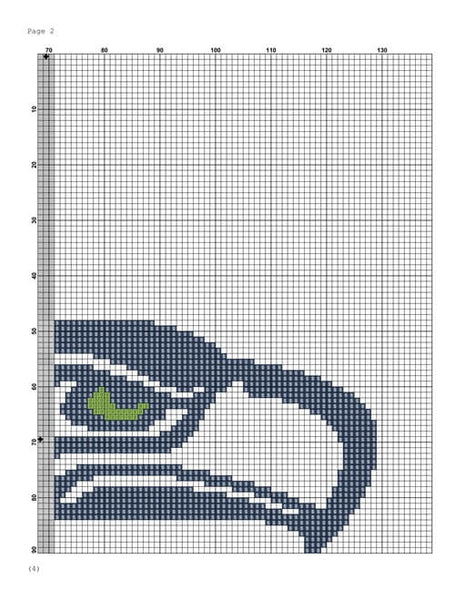 Seattle Seahawks cross stitch hand embroidery pattern