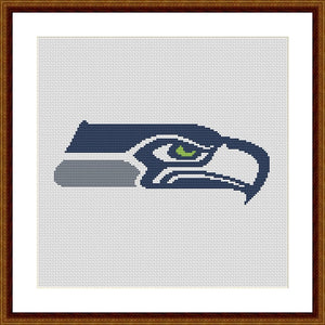 Seattle Seahawks cross stitch hand embroidery pattern