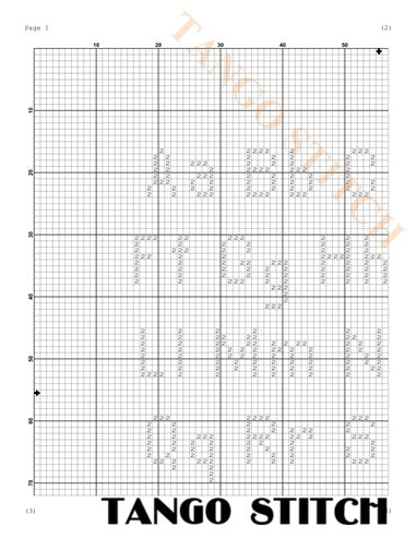 Small size letters alphabet font cross stitch pattern - Tango Stitch