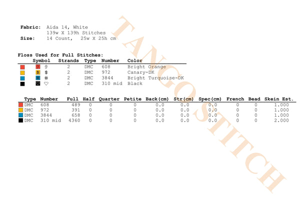 Snail geometric cute animals Pop Art cross stitch pattern - Tango Stitch