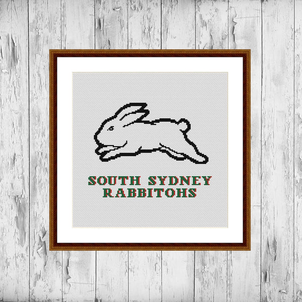 South Sydney Rabbitohs easy sports cross stitch pattern