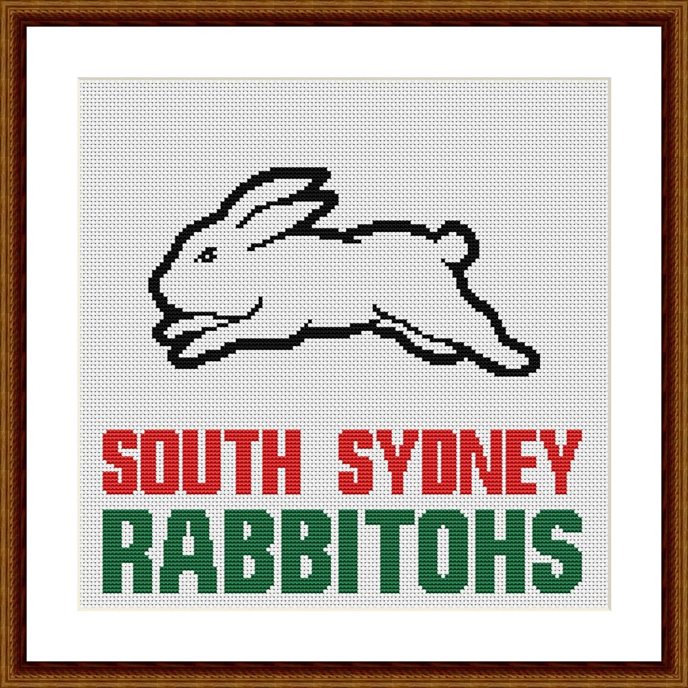 South Sydney Rabbitohs cross stitch pattern