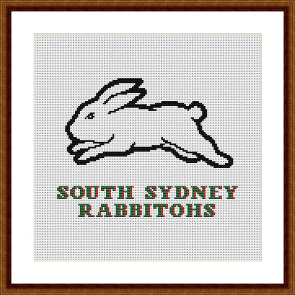 South Sydney Rabbitohs easy sports cross stitch pattern