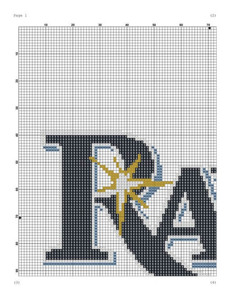 Tampa Bay Rays cross stitch pattern