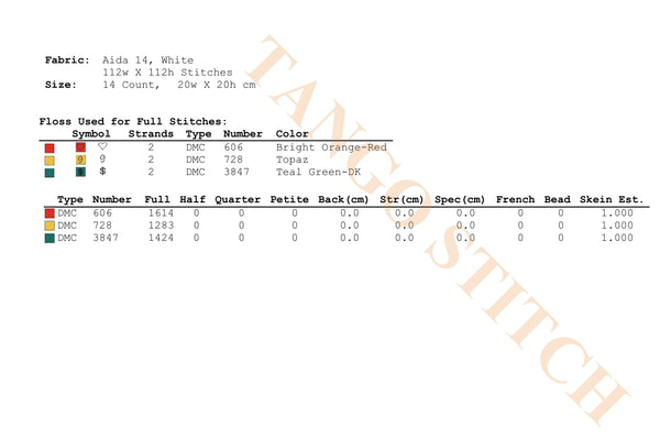 Tomato red patchwork vegetable cross stitch pattern