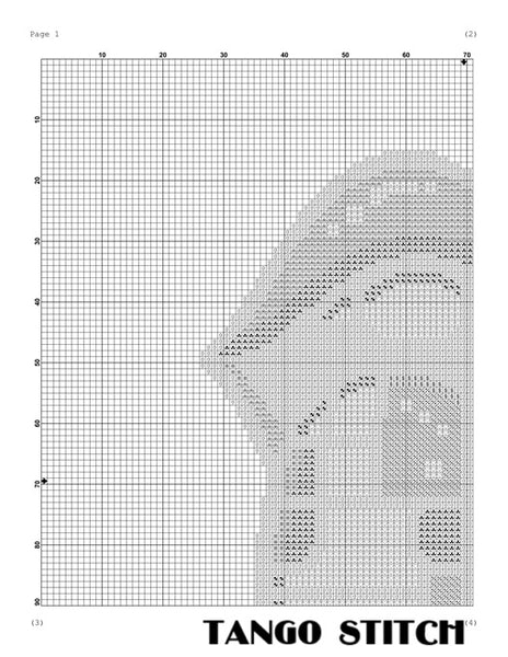 Tongue Mondrian inspired abstract cross stitch pattern - Tango Stitch