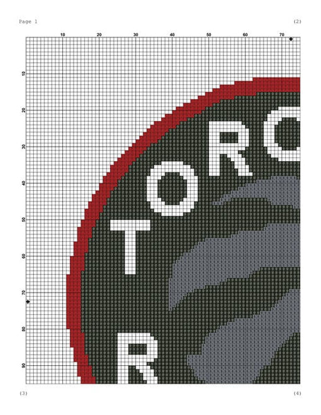 Totonto Raptors easy cross stitch embroidery pattern
