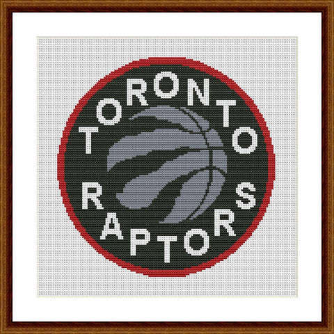 Totonto Raptors easy cross stitch embroidery pattern