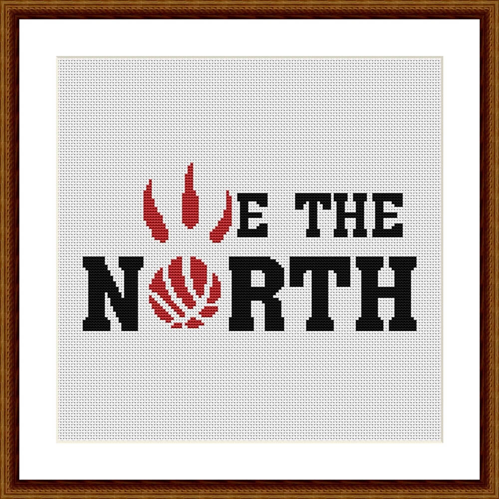 We the NORTH Toronto Raptors sports easy cross stitch pattern