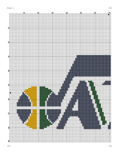Utah Jazz cross stitch pattern