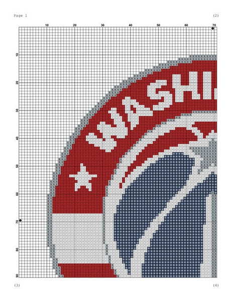 Washington Wizards modern counted cross stitch pattern