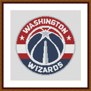 Washington Wizards modern counted cross stitch pattern 