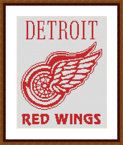 Detroit Red Wings cross stitch pattern