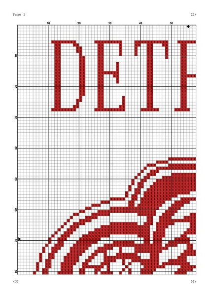 Detroit Red Wings cross stitch pattern