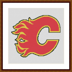 Calgary Flames cross stitch pattern