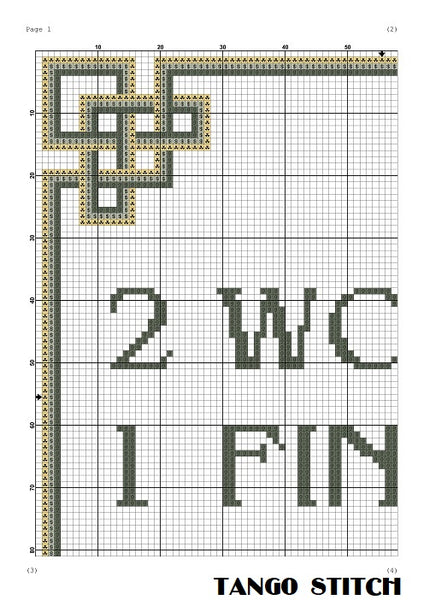 2 words 1 finger funny sassy sarcastic quote cross stitch pattern