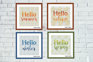 4 seasons: Summer, Autumn, Winter, Spring cross stitch Set of 4 patter ...