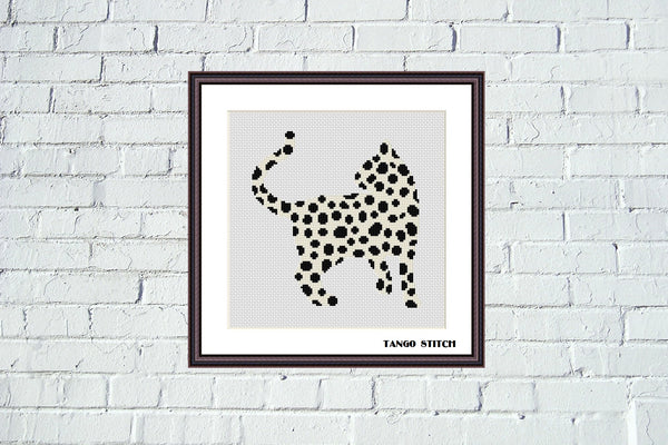 Dalmatian print cat cross stitch pattern