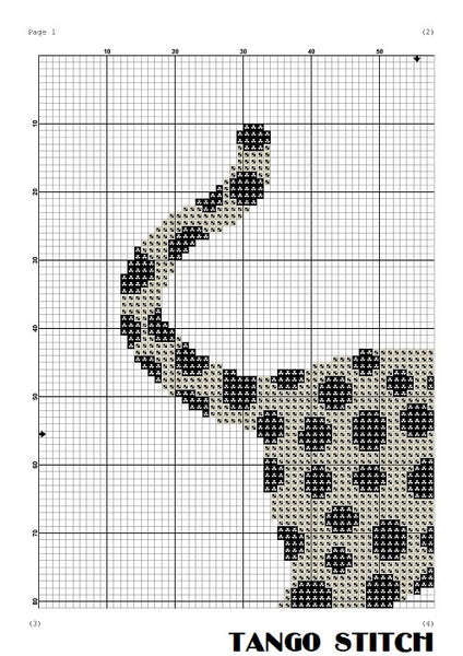 Dalmatian print cat cross stitch pattern