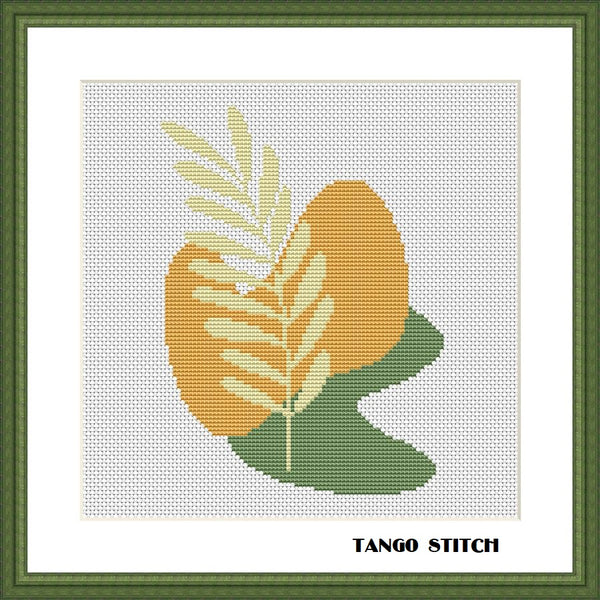 Abstract plant cross stitch Set of 3 patterns, Tango Stitch