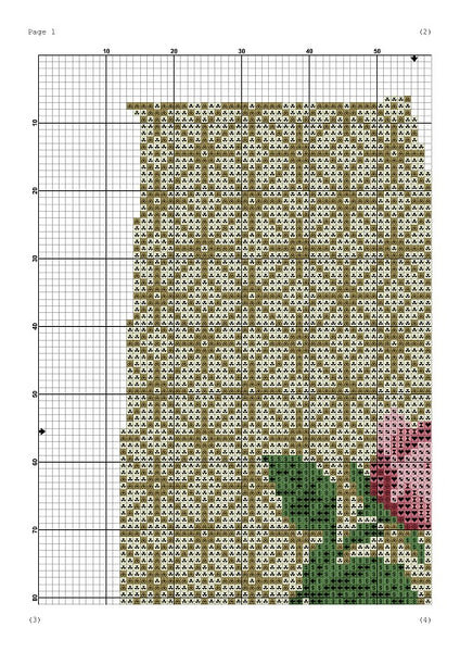 Alabama map cross stitch pattern floral ornament embroidery - JPCrochet