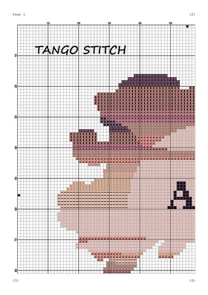 Alaska state map silhouette sunset cross stitch pattern - Tango Stitch