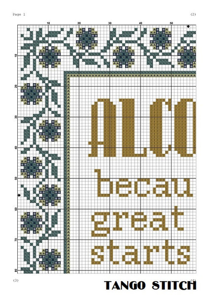 Alcohol funny sarcastic quote cross stitch pattern
