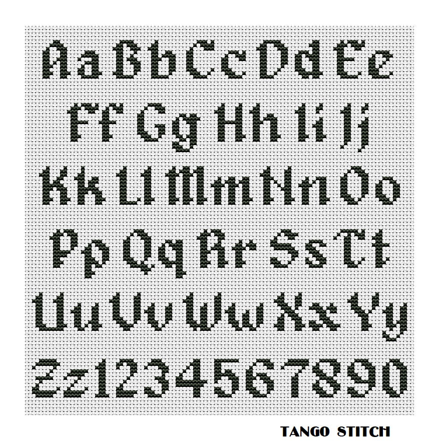 Simple vintage letters cross stitch alphabet hand embroidery