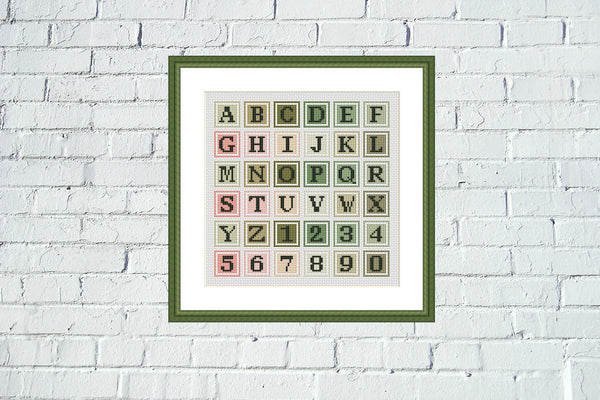 Cross stitch alphabet pattern for baby - Tango Stitch