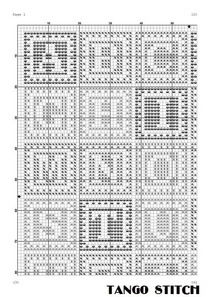 Alphabet nursery cross stitch pattern