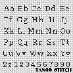 Simple small cross stitch alphabet
