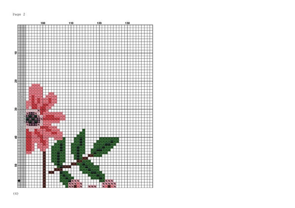 Anti-Social funny cross stitch pattern floral frame - Tango Stitch